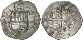 1593. Felipe II. Sevilla. B. 8 reales. (AC. 738). Atractiva. Rara y más así. 27,54 g. MBC+.