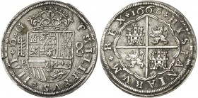 1660. Felipe IV. Segovia. BR. 8 reales. (AC. 1598, mismo ejemplar). Acueducto vertical de seis arcos y dos pisos. Leves concreciones. Buen ejemplar. R...