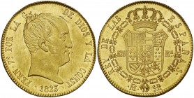 * 1823. Fernando VII. Madrid. SR. 320 reales. (AC. 1779) (Cal.Onza 1244). Tipo "cabezón". Muy bella. Brillo original. Moneda exenta de pago de tasas d...