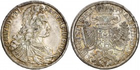 1740. Carlos VI. Graz. 1 taler. (Kr. 1610.4) (Dav. 1043). Con el título de rey de España. Leves golpecitos. Preciosa pátina. AG. 28,75 g. EBC.