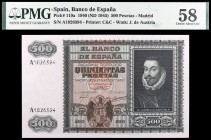 1940. 500 pesetas. (Ed. D40) (Ed. 439). 9 de enero, Don Juan de Austria. Certificado por la PMG como Choice About Unc 58. Raro así. S/C-.