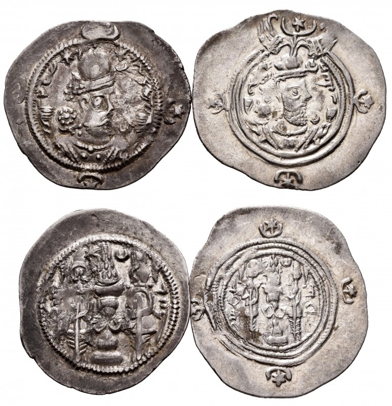 Ancient Coins. Lot of 2 Sasanian drachms. Ag. TO EXAMINE. Choice VF. Est...60,00...