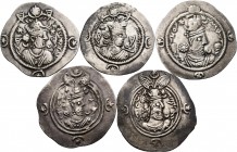 Ancient Coins. Lot of 5 coins from the Sassanid Empire. 1 Drachma, all different to be classified. Ag. TO EXAMINE. Almost VF/Choice VF. Est...120,00. ...