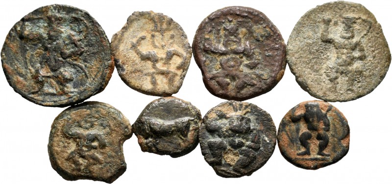 Ancient Coins. Lot of 8 coins of Ebusus (Ibiza). All of different types. Ae. TO ...