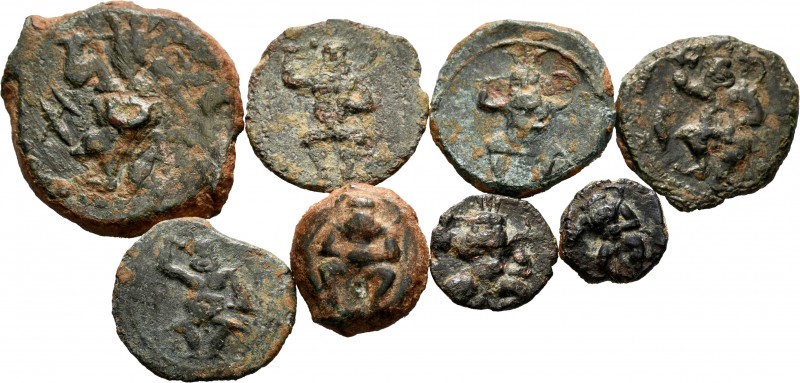 Ancient Coins. Lot of 8 coins of Ebusus (Ibiza). All of different types. Ae. TO ...