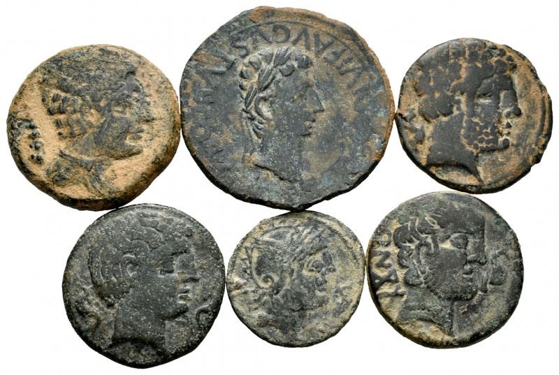 Ancient Coins. Lot of 6 coins from ancient Hispania. Kese unit, Bolskan unit, Ta...