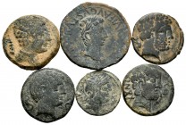 Ancient Coins. Lot of 6 coins from ancient Hispania. Kese unit, Bolskan unit, Tarraco unit, Sekaisa unit, Baskunes unit, Kelse unit y Sekobirikes half...