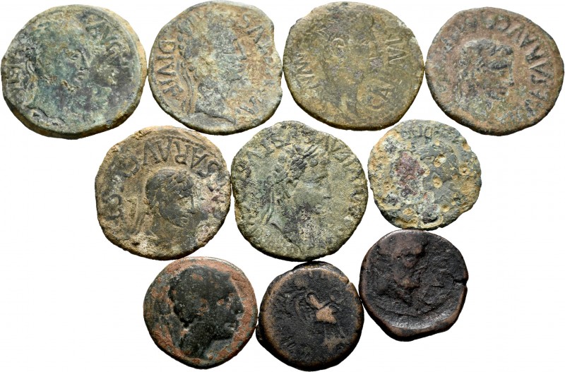 Ancient Coins. Lot of 10 different bronzes of Ancient Hispania. Different values...