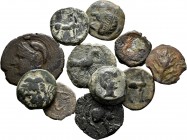 Ancient Coins. Lot of 11 bronze coins from ancient Hispania of small modules, Obulco, Cartagonova, and others. TO EXAMINE. Choice F/Choice VF. Est...1...