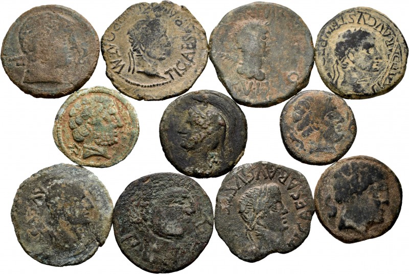 Ancient Coins. Lot of 11 northern Iberian coins. Variety of mints: Beligiom, Bol...