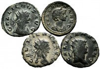Ancient Coins. Lot of 4 coins of the Roman Empire. 3 Antoninians of Gallienus and 1 Denarius of Severina. All differents. Ae. TO EXAMINE. Almost VF/Ch...