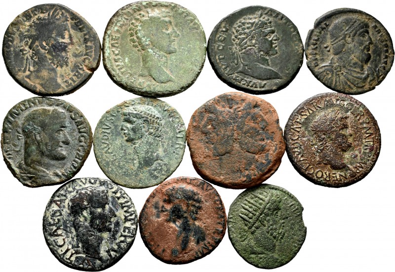Ancient Coins. Lot of 11 bronzes of the Roman Empire, between sestertii and unit...