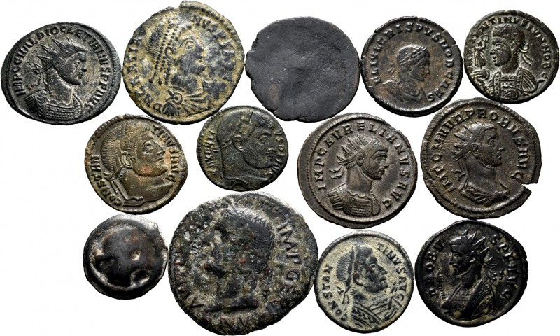 Ancient Coins. Lot of 13 bronzes of the Roman Empire, antoninian of Probus, anto...
