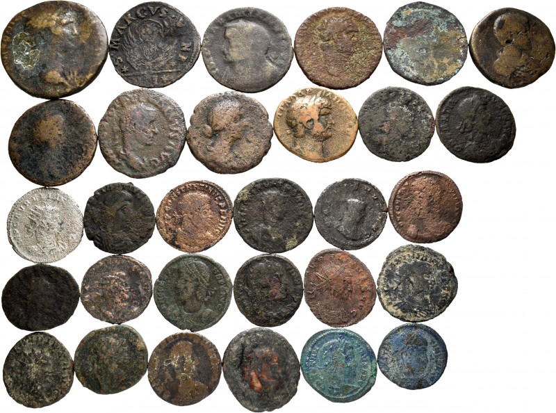 Ancient Coins. Lot of 64 bronzes from the Roman Empire. TO EXAMINE. Almost F/F. ...