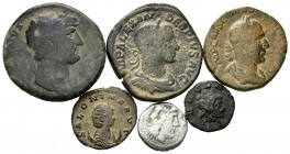 Ancient Coins. Lot of 7 Roman coins, 1 silver coin (quinary) and 7 bronze coins. TO EXAMINE. F/Choice F. Est...100,00. 


SPANISH DESCRIPTION: Mund...