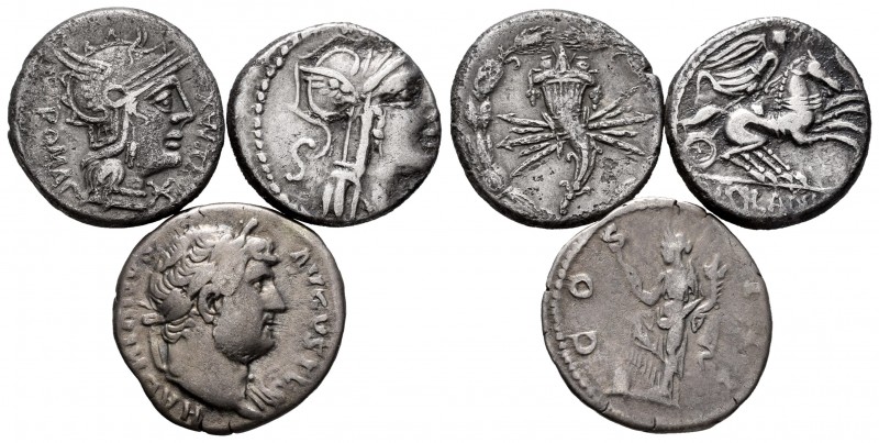 Ancient Coins. Lot of 3 coins of the Republic and Roman Empire. Republican Denar...