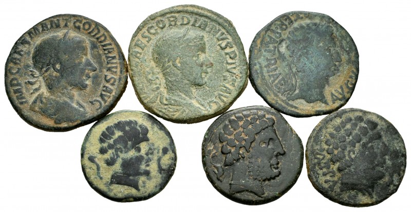 Ancient Coins. Lot of 6 coins of ancient Hispania and Roman coins. Sekaisa As, B...