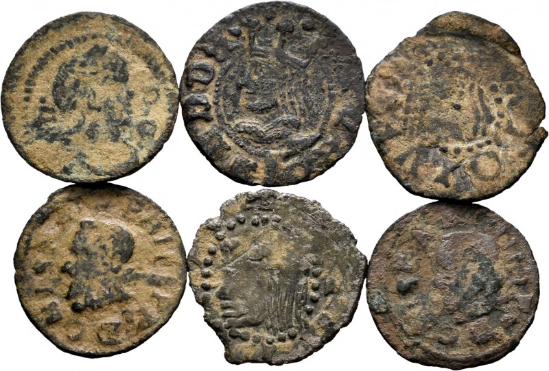 Medieval Coins. Lot of 6 coins of 1 dinero. TO EXAMINE. F/Choice F. Est...50,00....