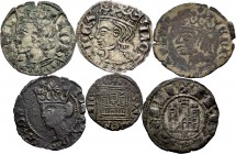 Medieval Coins. Set of 6 Medieval coins. Kingdom of Castile and Leon, different kings and mints. Ve. TO EXAMINE. Almost VF/Choice VF. Est...90,00. 
...