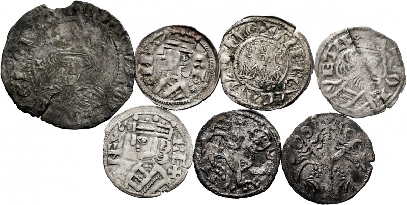 Medieval Coins. Lot of 7 medieval coins from the Kingdom of Castile and Leon. TO...