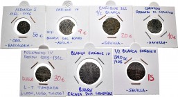 Medieval Coins. Lot of 14 Medieval fleeces from the Kingdom of Castile and Leon. Different kings and values. Interesting. TO EXAMINE. Choice F/Choice ...