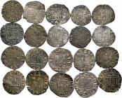Medieval Coins. Lot of 20 coins of Henry II (1368-1379). Noven of Burgos, Seville, Leon, Toledo and Zamora. Different types. Ve. TO EXAMINE. Choice F/...