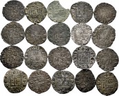Medieval Coins. Lot of 20 coins of Enrique II (1368-1379). Noven de Burgos, León, Toledo and Zamora. Different types. Ve. TO EXAMINE. Choice F/VF. Est...