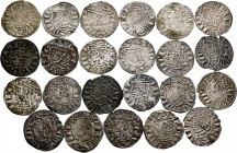 Medieval Coins. Lote de 23 monedas de Sancho IV (1284-1295). Cornados de Burgos, León, Murcia, Sevilla y Toledo. Diferentes tipos. Ve. A EXAMINAR. Cho...