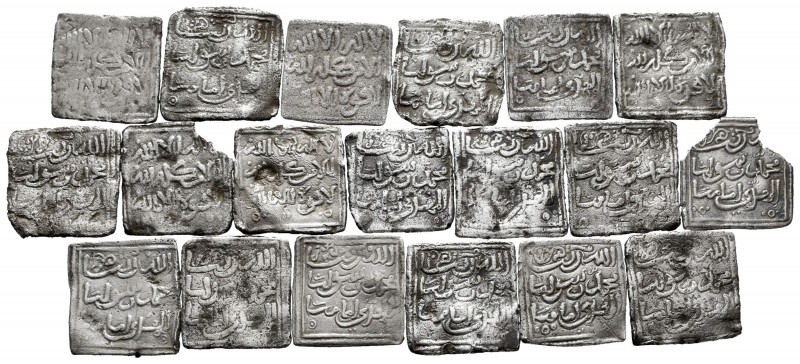 Islamic Coins. Lot of 19 Almohad dirhams. Some of them are beaten and one of the...