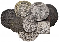 Islamic Coins. Mixed lot of 8 coins, including 3 from Al Andalus, 2 medieval Castilian coins, 2 maravedis of the Catholic Kings, 1 penny of Edward I o...