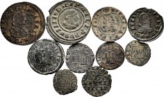 Spanish Coins. Lot of 10 coins from the Middle Ages to the Hapsburgs, different values and Kings. TO EXAMINE. F/Choice VF. Est...60,00. 


SPANISH ...