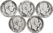 Spanish Coins. Lot of 5 pieces of 20 centavos 1883. TO EXAMINE. Almost F/Choice F. Est...60,00. 


SPANISH DESCRIPTION: Moneda Española. Lote de 5 ...