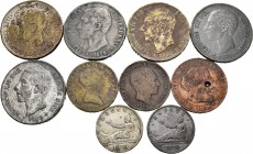 Spanish Coins. Lot of 10 coins of the Spanish Monarchy and Centenary. All Fakes of Isabel II, I Republic, Alfonso XII and XIII. Different values and m...