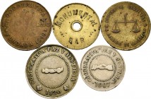 Spanish Coins. Lot of 5 Cards of shops and cooperatives of Catalonia. Different metals. TO EXAMINE. Almost VF/VF. Est...40,00. 


SPANISH DESCRIPTI...