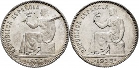 Spanish Coins. Lot of 2 pieces of 1 peseta 1933. TO EXAMINE. Almost XF/XF. Est...40,00. 


SPANISH DESCRIPTION: Moneda Española. Lote de 2 piezas d...