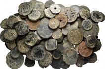 Spanish Coins. Lot of 130 copper coins from the RRCC to the II Republic, predominantly Habsburg stamped coins and some 16 maravedis. TO EXAMINE. Almos...