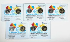 Spanish Coins. Set of 5 sets from the European Collectors' Convention in Torremolinos 2014. Each set contains a Proof Medal of the Autonomous Communit...
