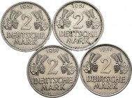 World Coins. Lot of 4 coins from Germany. 2 Marks 1951 D,F,G and J. Cu-Ni. TO EXAMINE. F/Almost VF. Est...70,00. 


SPANISH DESCRIPTION: World Coin...