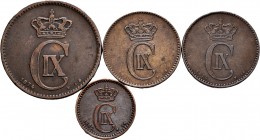 World Coins. Lot of 4 coins from Denmark. 1 Ore 1882, 2 Ore 1875-1880 and 5 Ore 1874. Ae. TO EXAMINE. Almost VF/Choice VF. Est...40,00. 


SPANISH ...