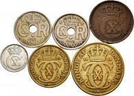 World Coins. Lot of 6 coins from Denmark. Different values and dates. Ae/Cu-Ni. TO EXAMINE. Almost VF/Choice VF. Est...40,00. 


SPANISH DESCRIPTIO...
