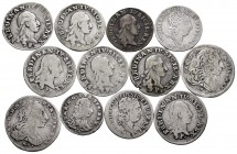 World Coins. Lot of 12 coins of Naples, all of 1 carlino including 1 of 1/2 carlino. Very interesting. TO EXAMINE. Almost VF/VF. Est...400,00. 


S...