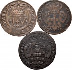 World Coins. Lot of 3 Portuguese coins. D. Joao V, 10 Reis. 1721; 1736; y 1738. Ae. TO EXAMINE. Almost VF/VF. Est...50,00. 


SPANISH DESCRIPTION: ...