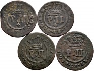 World Coins. Lot of 4 Portugal coins. Pedro II, 1 1/2 Real. 1699. Ae. TO EXAMINE. Choice F/Almost VF. Est...40,00. 


SPANISH DESCRIPTION: World Co...