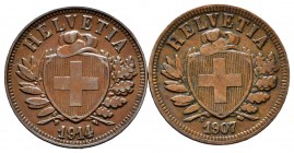 World Coins. Lot of 2 Swiss coins, 2 rappen, 1907, 1914. TO EXAMINE. XF. Est...20,00. 


SPANISH DESCRIPTION: World Coins. Lote de 2 monedas de Sui...
