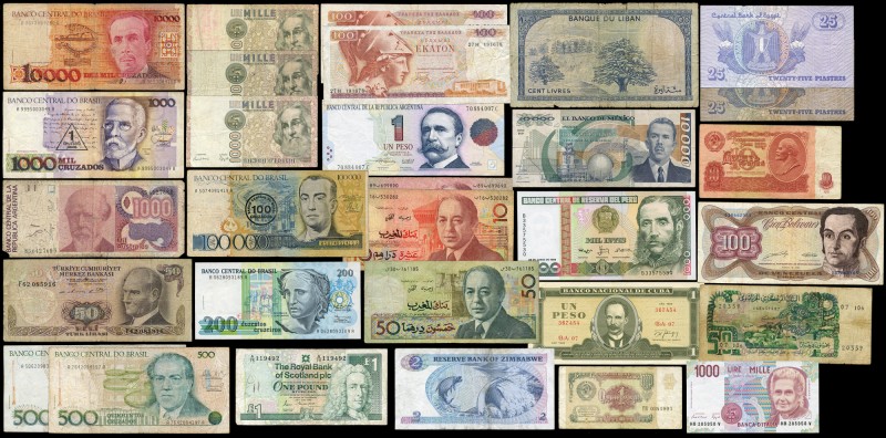 Banknotes. Lot of 58 worldwide tickets from countries like Mexico, Brazil, Belgi...