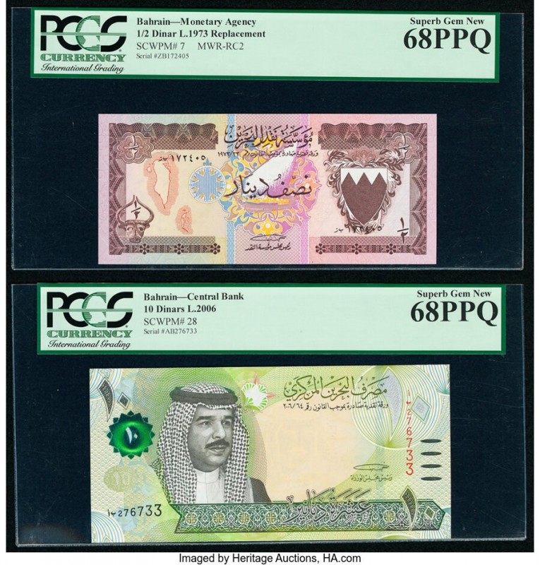 Afghanistan, Bahrain & Iran Group Lot of 4 Graded Examples PCGS Superb Gem New 6...