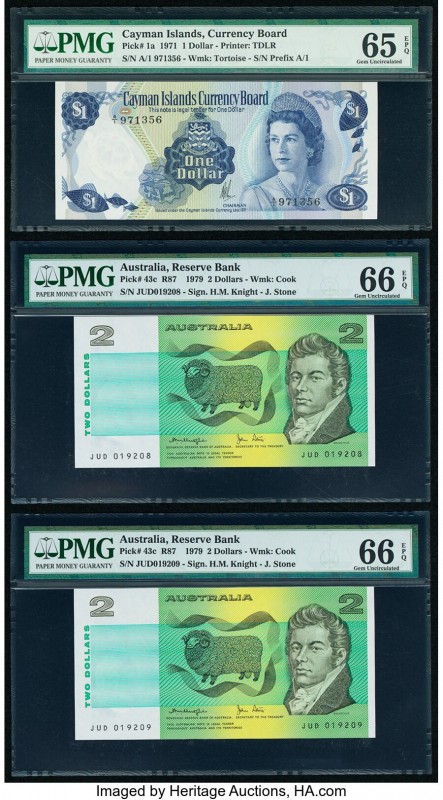 Australia, Belize, Cayman Islands and Papua New Guinea Group Lot of 5 Graded Exa...