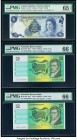 Australia, Belize, Cayman Islands and Papua New Guinea Group Lot of 5 Graded Examples PMG Superb Gem Unc 68 EPQ; Superb Gem Unc 67 EPQ; Gem Uncirculat...