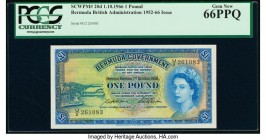 Bermuda Bermuda Government 1 Pound 1.10.1966 Pick 20d PCGS Gem New 66PPQ. 

HID09801242017

© 2020 Heritage Auctions | All Rights Reserved