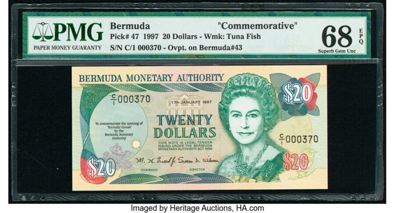 Bermuda Monetary Authority 20 Dollars 17.1.1997 Pick 47 Commemorative PMG Superb...